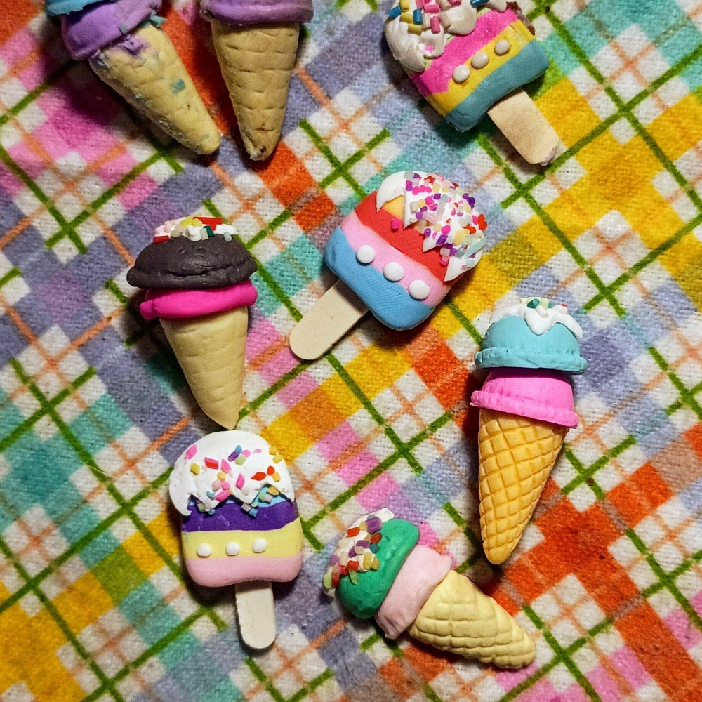 Colorful Ice Cream Cone Cabs Charms